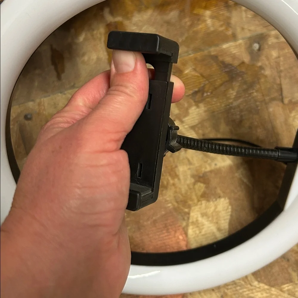 Phone ring light and recording stand with adjustable light tones and brightness